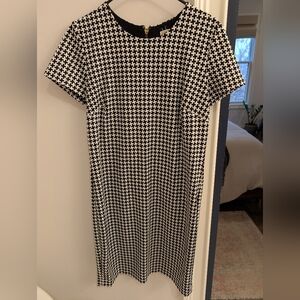 Classic Black and White Houndstooth Dress